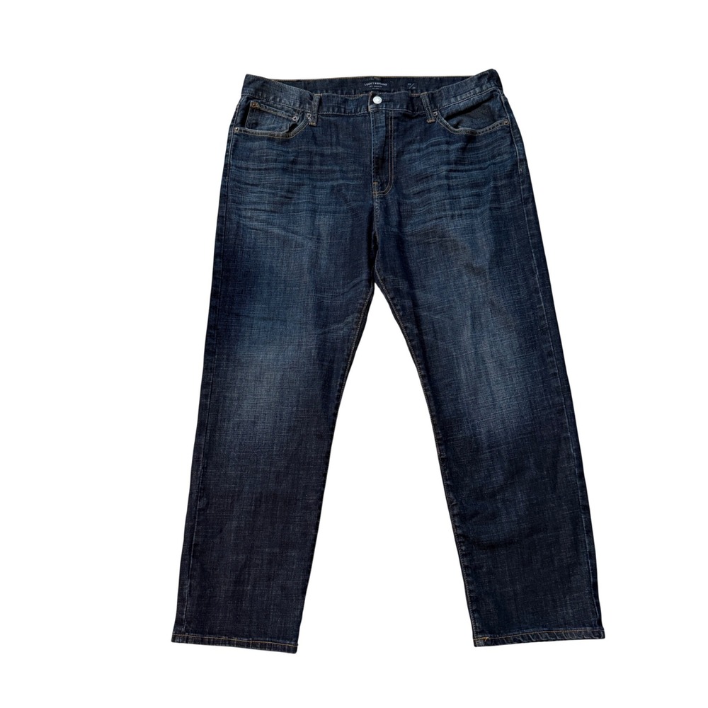 Lucky Brand 329 Classic Straight Jeans Mens 40x30 Dark Wash Blue Denim Casual